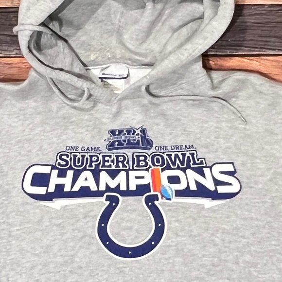 Indianapolis Colts NFL Super Bowl XLI Sports Gray Hoodie Pullover Sweatshirt - Picture 2 of 4